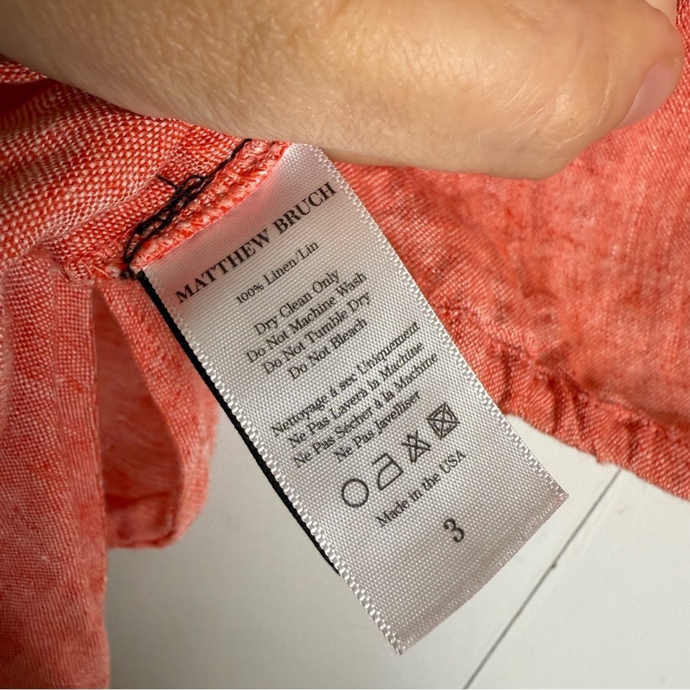 Matthew Bruch Vest with Triangle Linen Top - Red - Medium - Picture 5 of 9